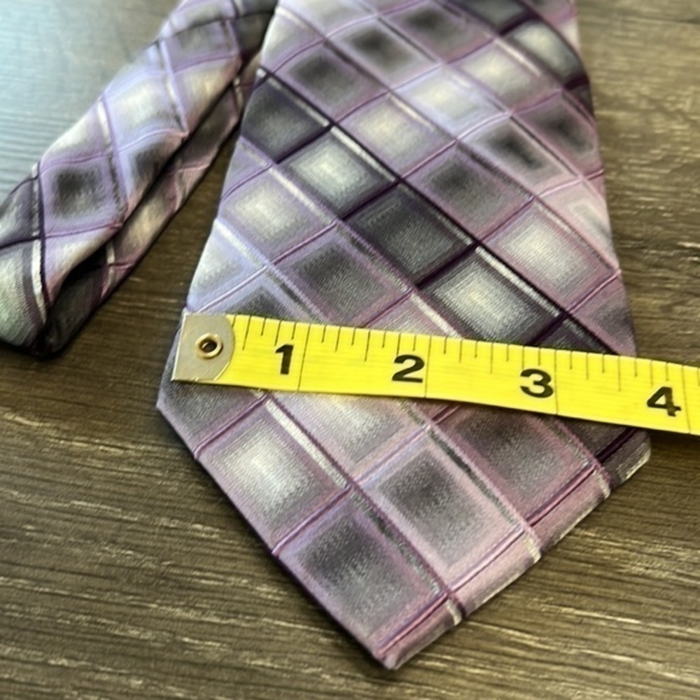 Stafford Performance Men’s Silk Necktie Purple Gray - Picture 2 of 6